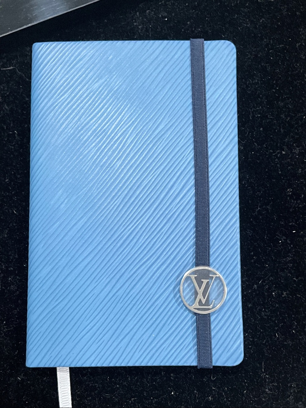 Louis Vuitton Light Blue Epi Leather Notebook with Silver LV Accent